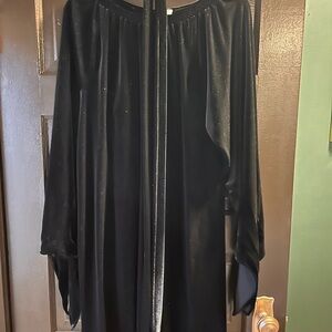 GAP Black Velvet drape sleeve dress